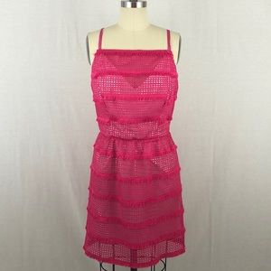 Barbie Pink! Anthropologie Hutch Eyelet Fringe Pink Dress